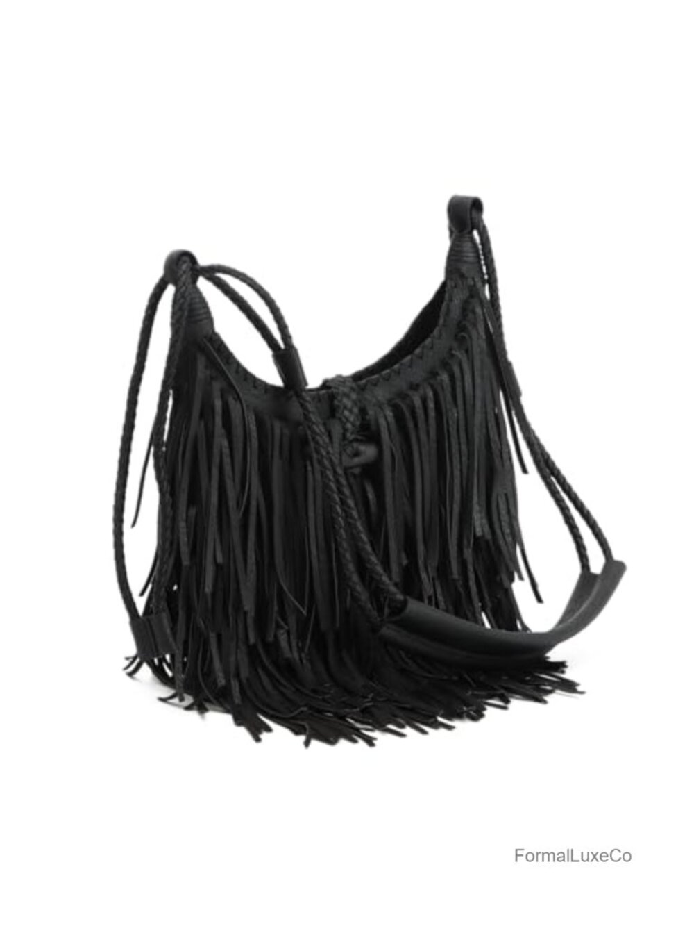 Vintage Fringe Hobo Bag Faux Suede Tassel Shoulder Purse